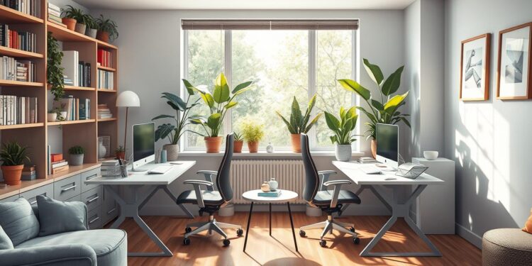 Arbeitszimmer für 2 Personen einrichten